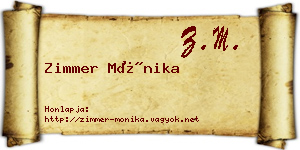 Zimmer Mónika névjegykártya